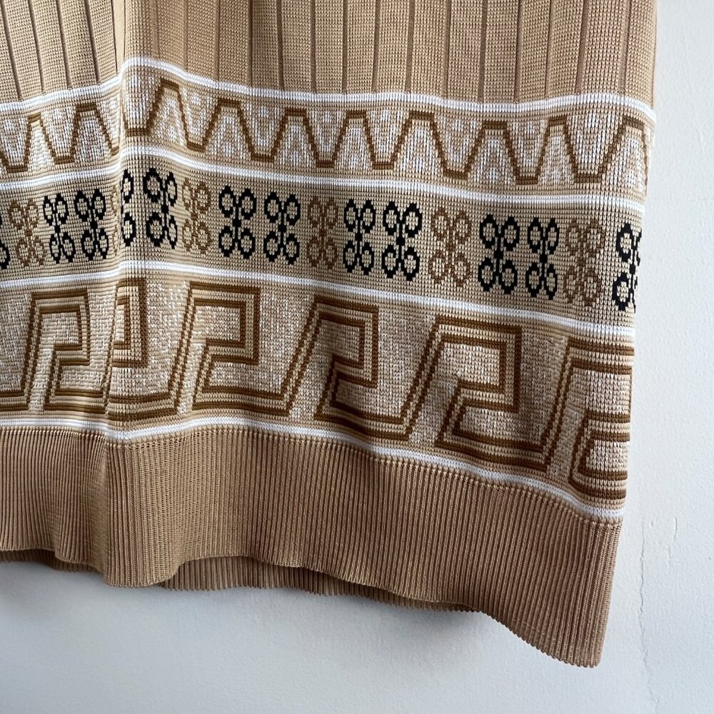 Mens Vintage 70's Knit Tan Shirt - Picture 3 of 3